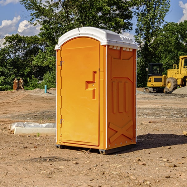 how often are the porta potties cleaned and serviced during a rental period in Keota